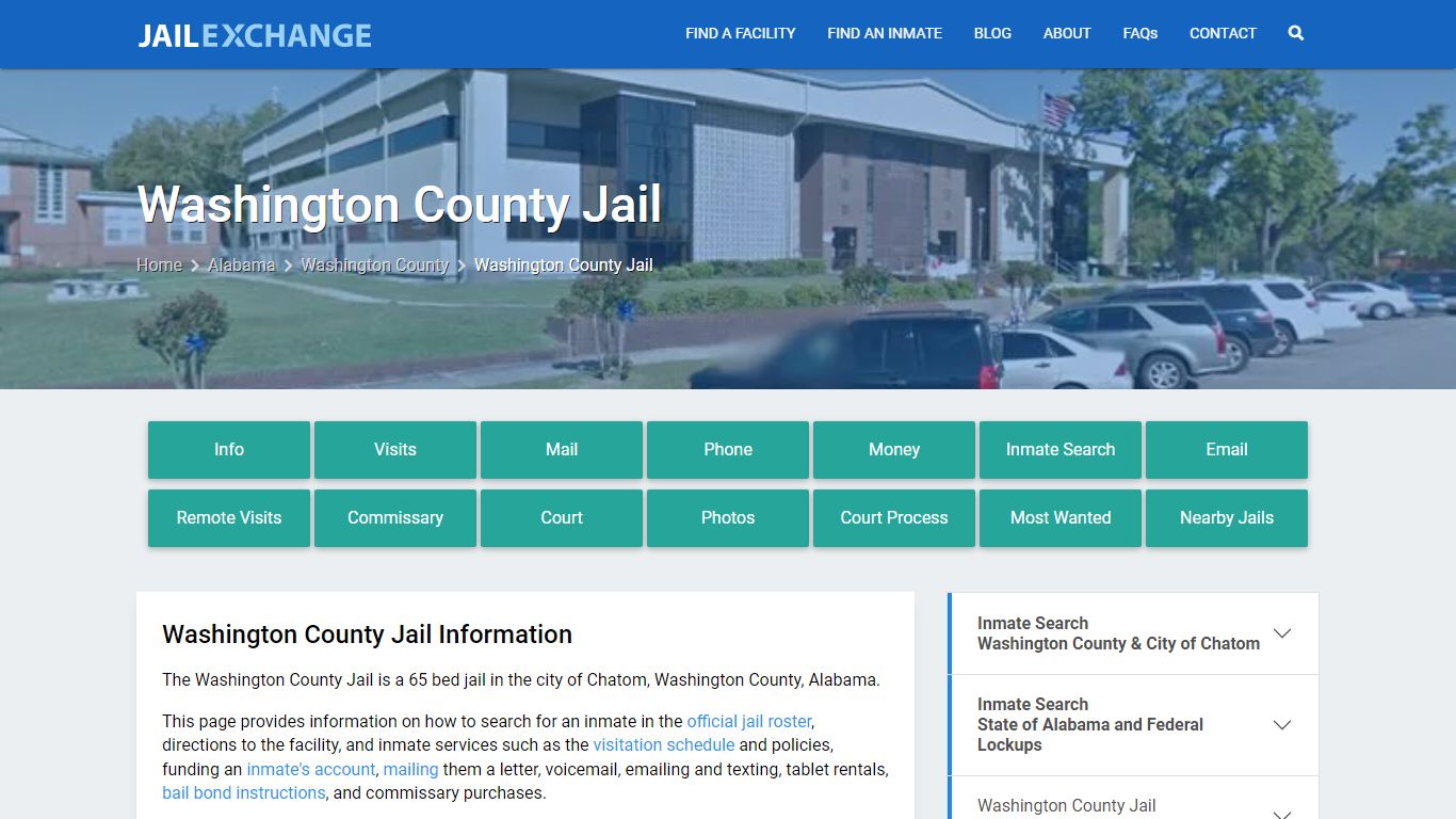 Washington County Jail, AL Inmate Search, Information